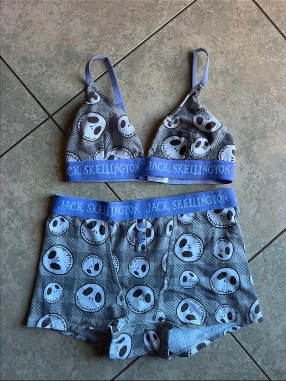 Disney the nightmare before Christmas bralette and boy short set size small